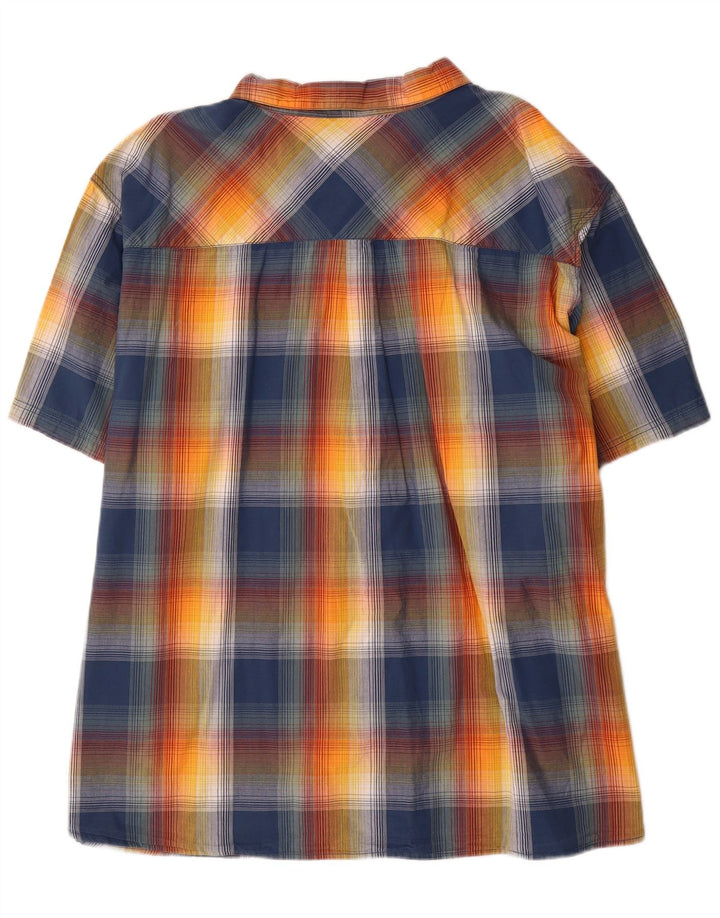 Weird Fish Chemise à manches courtes pour homme 5XL en coton à carreaux multicolore
