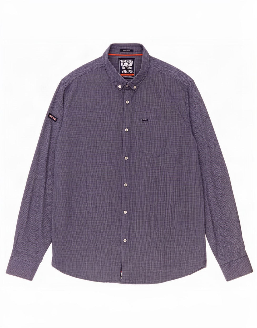 Camicia da uomo Regular Fit Superdry 2XL in cotone a quadri blu