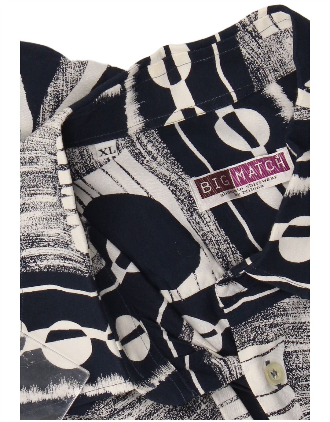 Camicia a maniche corte da uomo Big Match XL Blu navy geometrica