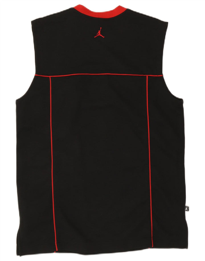 Jordan Mens Vest Top UK 39/41 Medium Black Striped Polyester