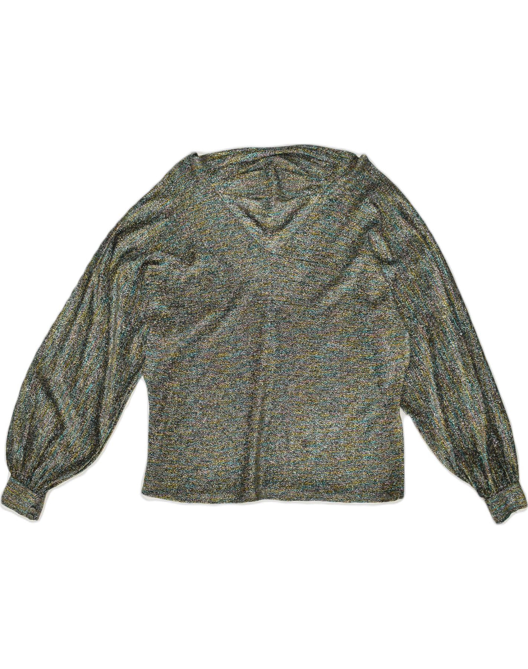 VINTAGE Womens Long Sleeve Blouse Top UK 20 2XL Green | Vintage Vintage | Thrift | Second-Hand Vintage | Used Clothing | Messina Hembry 