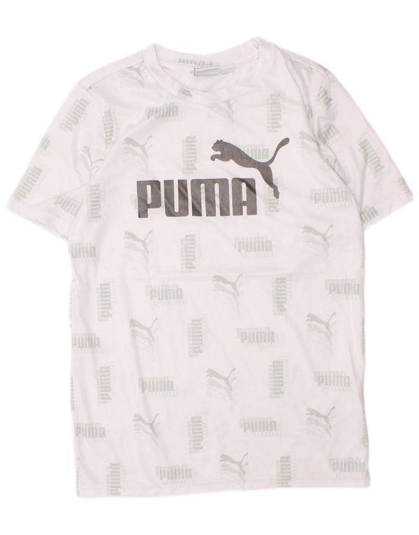 T-shirt grafica Puma da bambino, 7-8 anni, piccola, in poliestere bianco