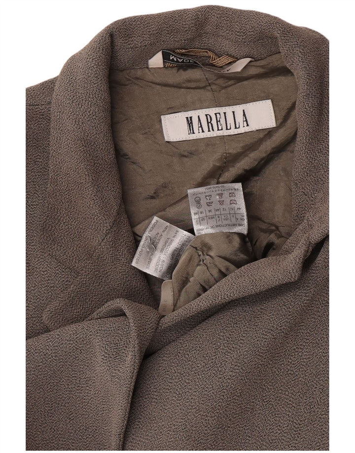 Giacca blazer a 2 bottoni da donna Marella UK 16 grande viscosa grigia