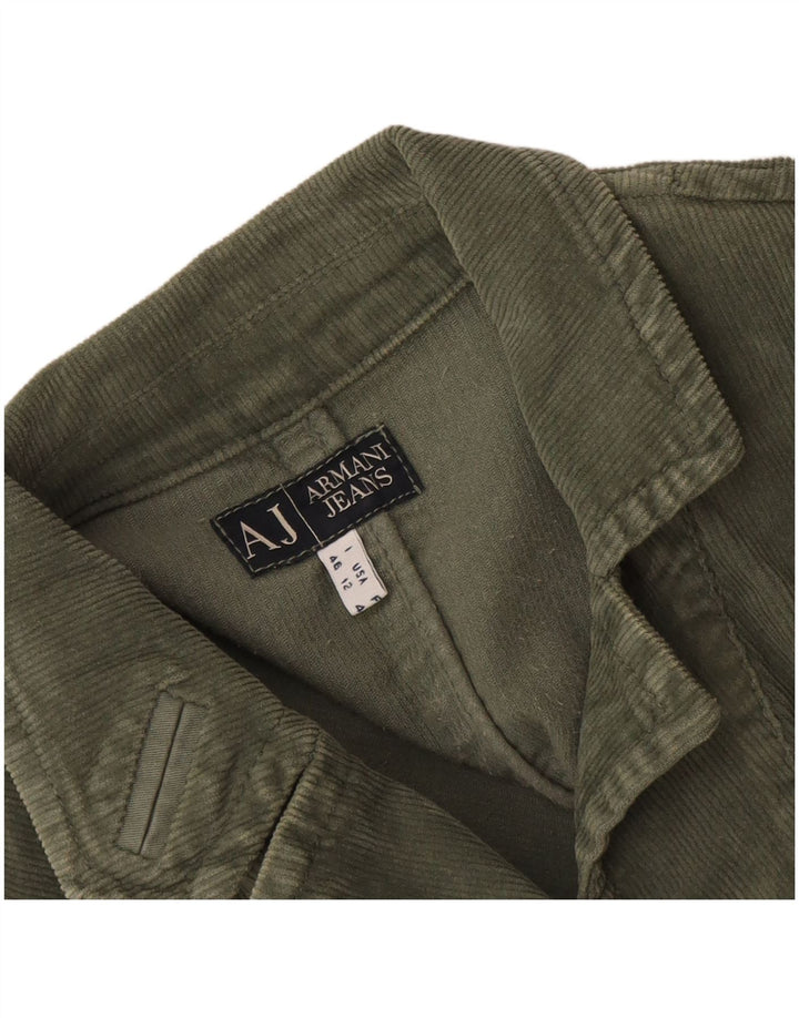 Armani Jeans Dame 3-knaps Corduroy Blazer Jacket UK 16 Large Khaki