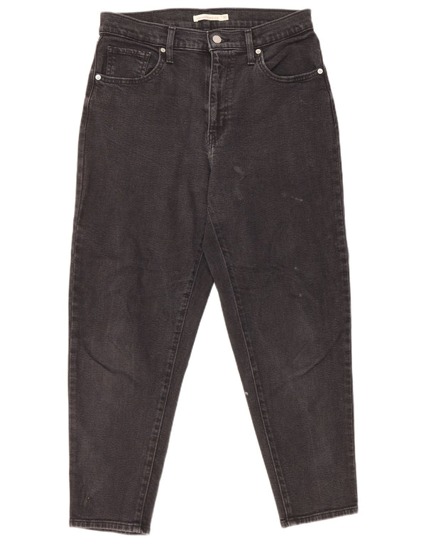 Levi's Damen Mom Jean High Waist Tapered Jeans W30 L27 Schwarze Baumwolle