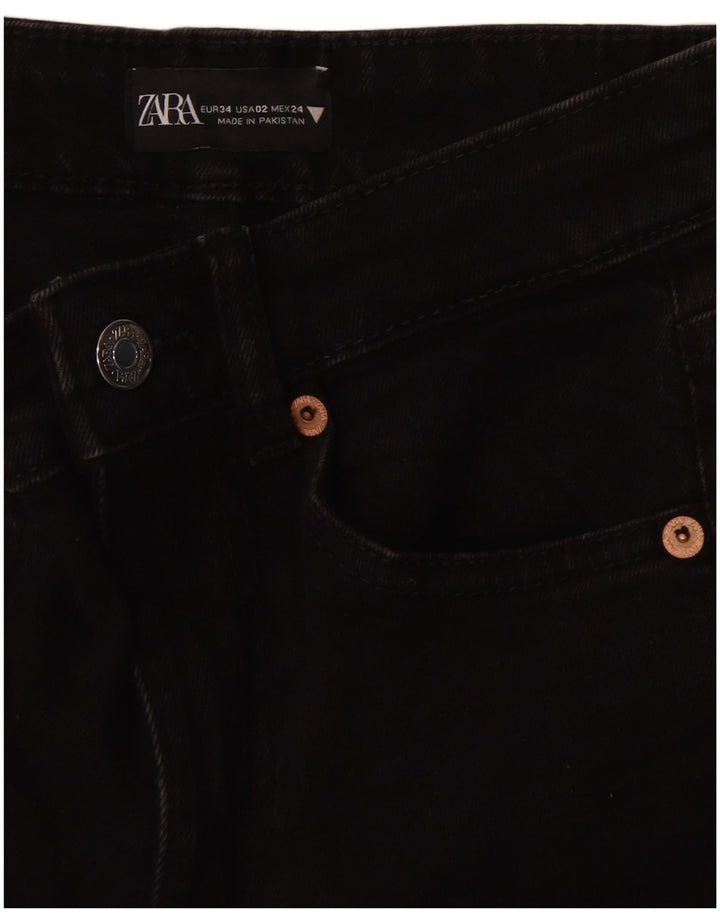 Zara Dame Bootcut Jeans EU 34 2XS W24 L25 Sort