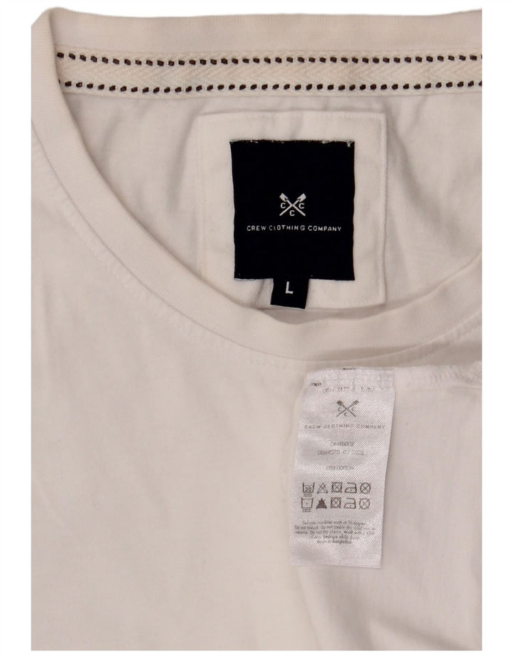 Crew Clothing Mens T-Shirt Top Large White Cotton