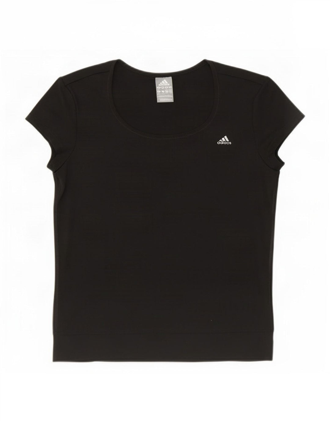 Adidas Dame Climalite T-Shirt Top UK 12/14 Medium Sort Polyester
