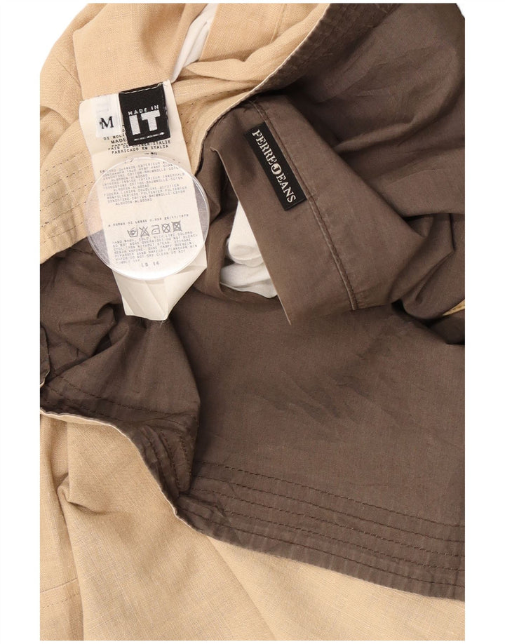 Ferre Mens Reversible Jacket UK 38 Medium Beige Cotton