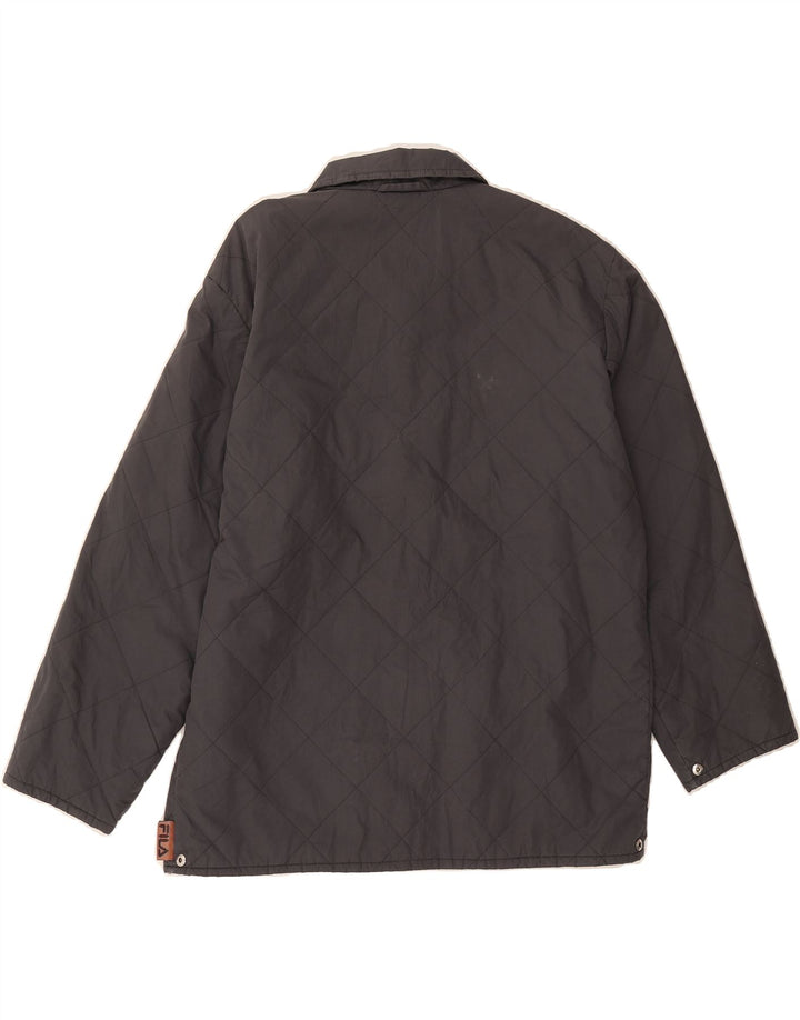 FILA Mens Loose Fit Quilted Jacket IT 46 Small Grey Polyester Vintage Fila and Second-Hand Fila from Messina Hembry 