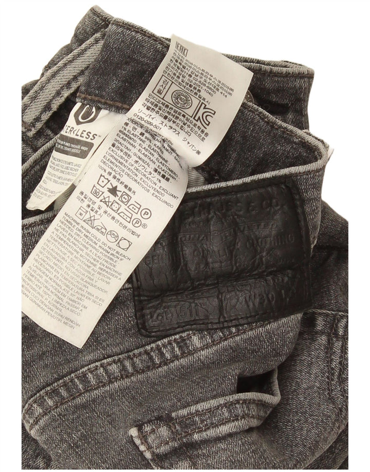 Levi's Hombre 511 Slim Jeans W30 L34 Algodón Gris
