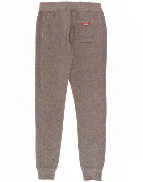 Superdry Mens Graphic Tracksuit Trousers Joggers Small Grey Flecked Cotton