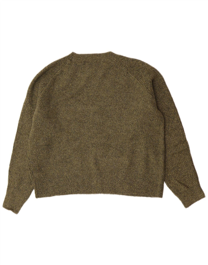 Maglione maglione girocollo da donna Marks & Spencer UK 14 medio kaki chiazzato