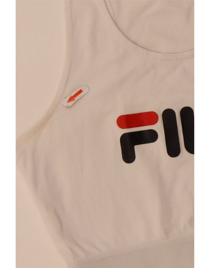 Fila Womens Crop Graphic Vest Top UK 8 Small White