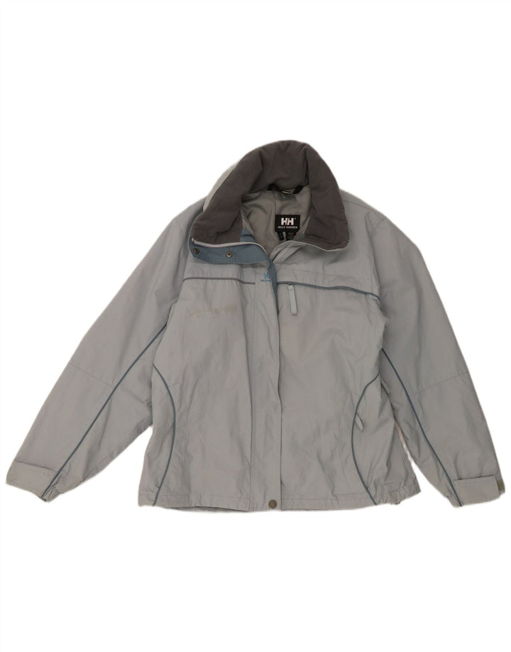 HELLY HANSEN Womens Hooded Windbreaker Jacket UK 14 Medium Blue Nylon