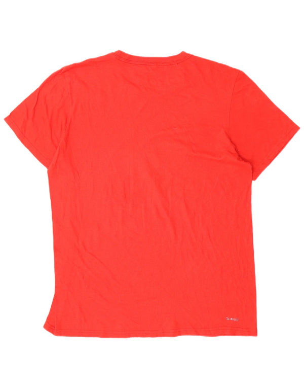 Adidas Mens Climalite Graphic T-Shirt Top Large Red Polyester