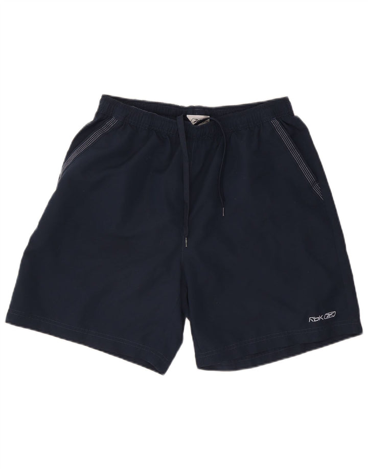 Pantaloncini sportivi Reebok da uomo di grandi dimensioni in poliestere blu navy