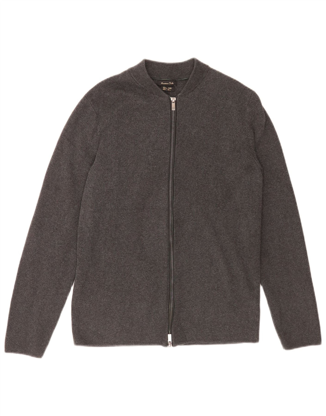 Suéter cardigã masculino Massimo Dutti algodão cinza médio