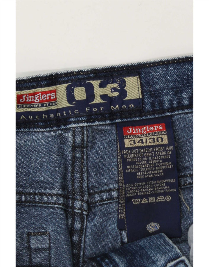Jinglers Mens Straight Jeans W34 L30 Blue Cotton