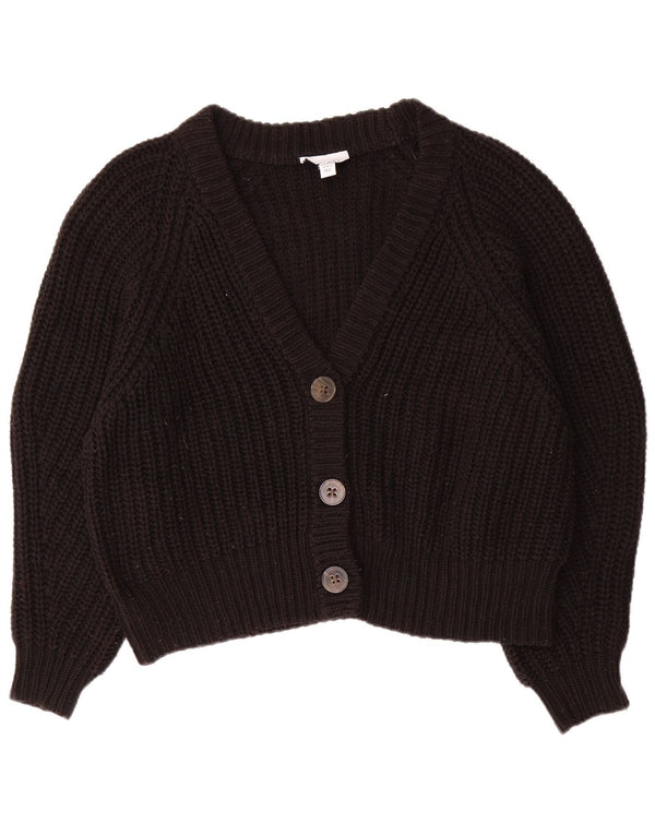 Topshop Cardigan court surdimensionné pour femme UK 14 Acrylique noir moyen