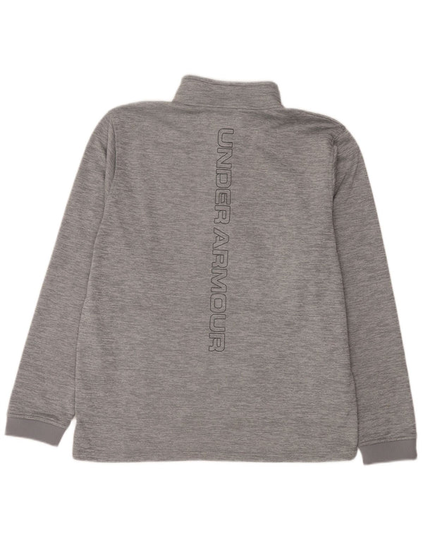 Under Armour Mens Graphic Zip Neck Sweatshirt Jumper Large Grey Flecked