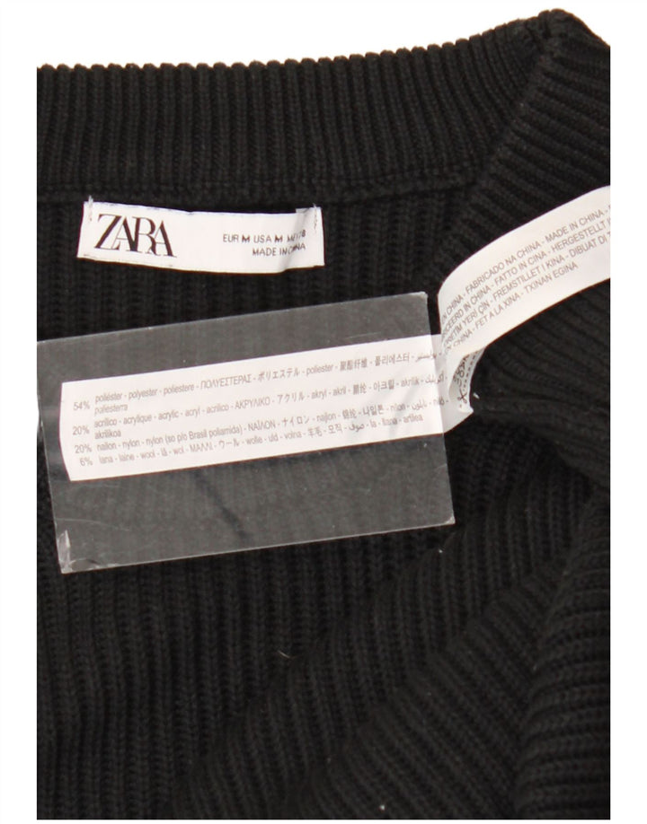 Zara Pull ras du cou pour homme en polyester noir moyen