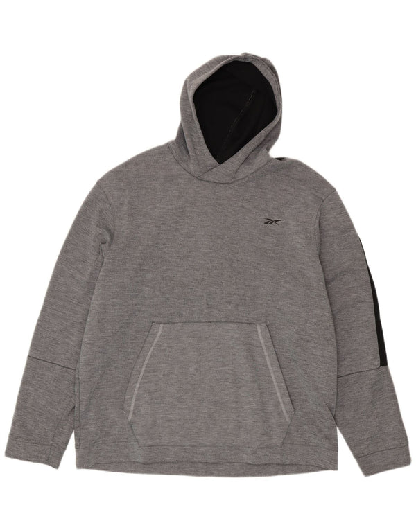 Reebok Mens Hoodie Jumper XL Grey Colourblock Πολυεστέρας
