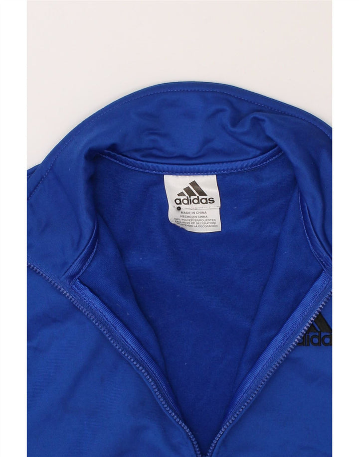 ADIDAS Boys Tracksuit Top Jacket 7-8 Years Small Blue Colourblock Vintage Adidas and Second-Hand Adidas from Messina Hembry 
