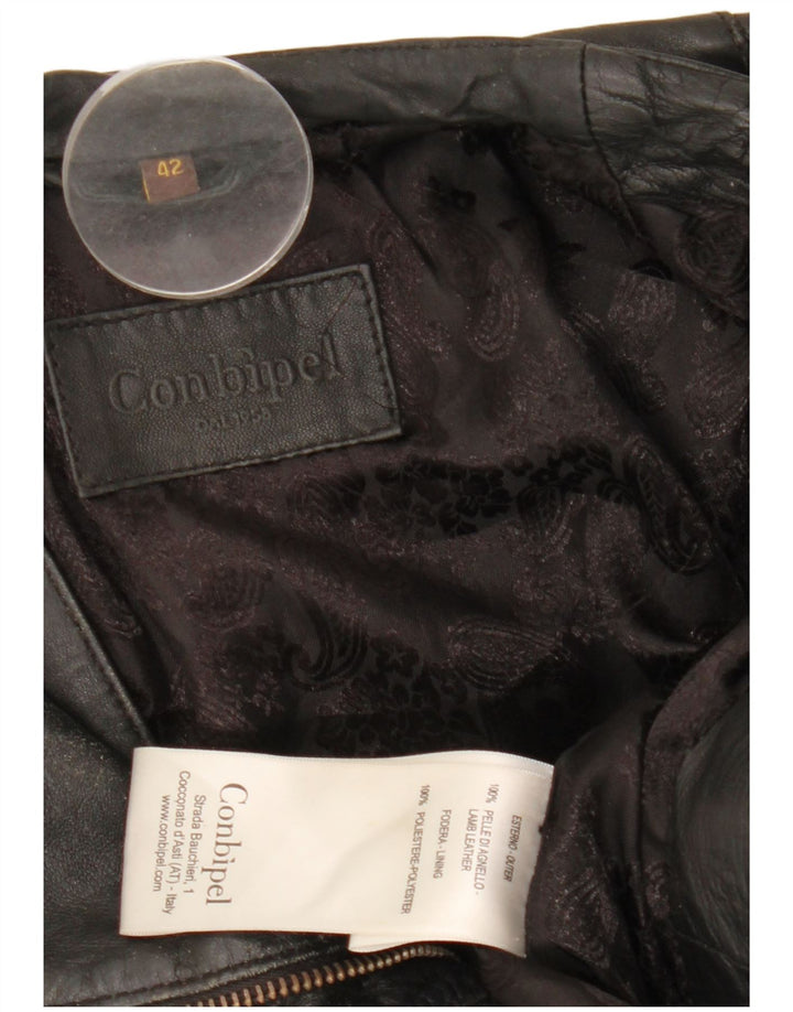 Conbipel Veste motard en cuir femme taille 42 petit cuir noir