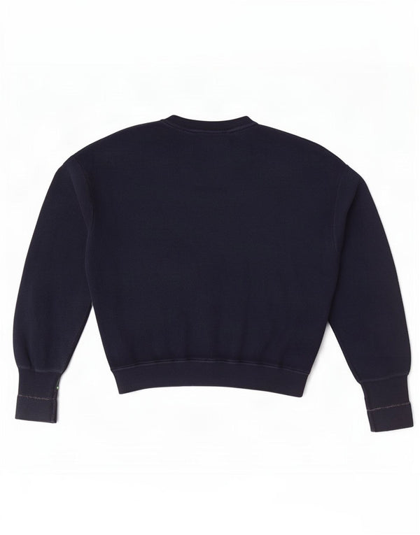 Maglione maglione corto con scollo a V da donna Lacoste taglia 38 cotone medio blu navy