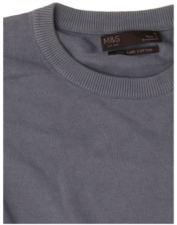 Marks & Spencer Herre sweater med rund hals, mellemblå bomuld
