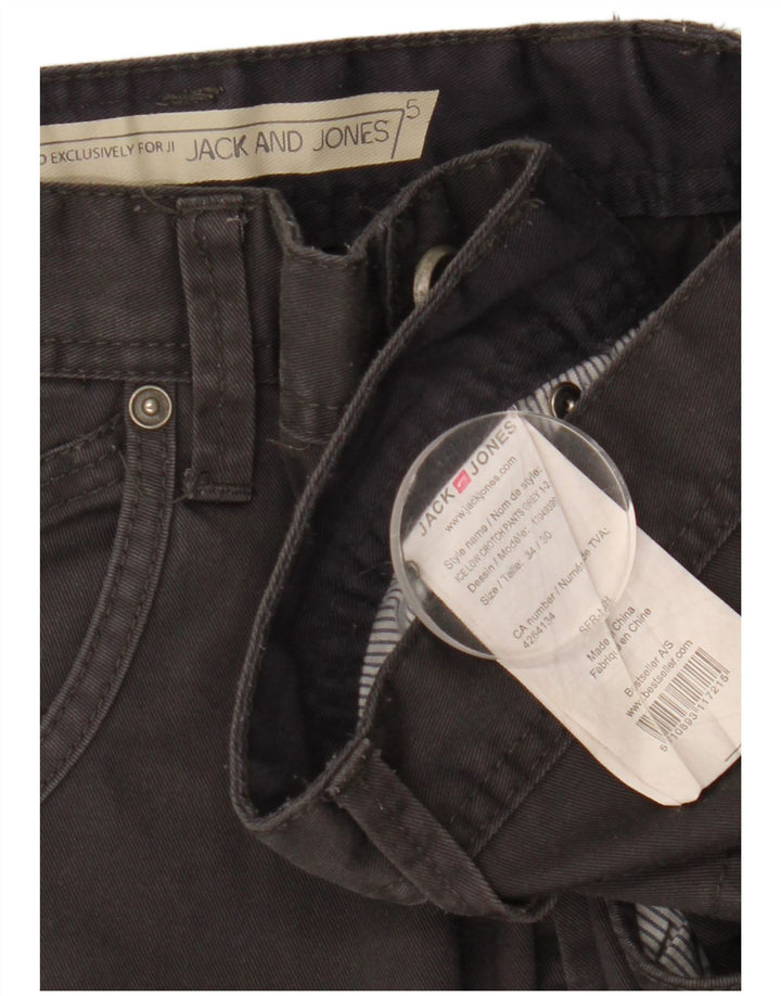 Jack & Jones Mens Slim Casual Trousers W34 L25 Black Polyester