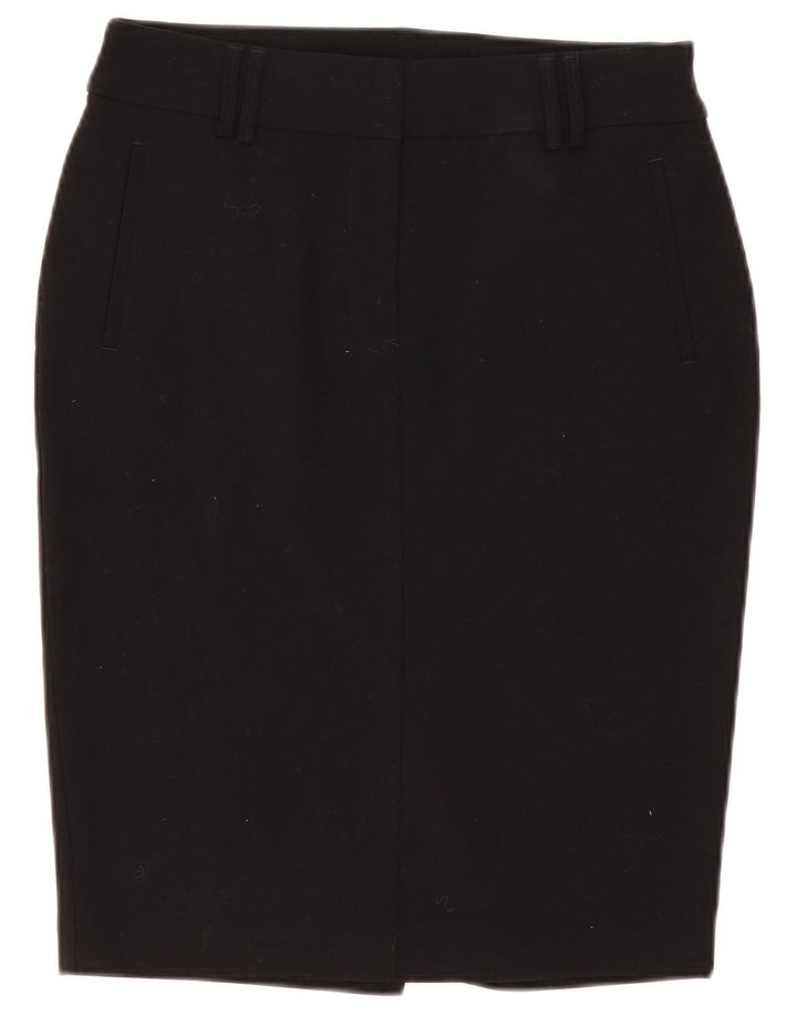 Marks & Spencer Womens Pencil Skirt UK 10 Small W30 Black Polyester
