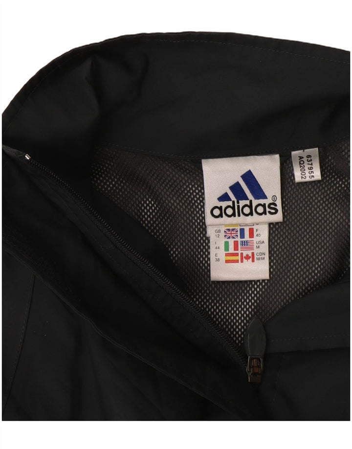 Adidas Womens Oversized Rain Jacket UK 12 Medium Grey Polyester