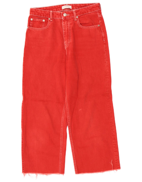 Jeans corti da donna Zara EU 36 XS W26 L23 rosso cotone