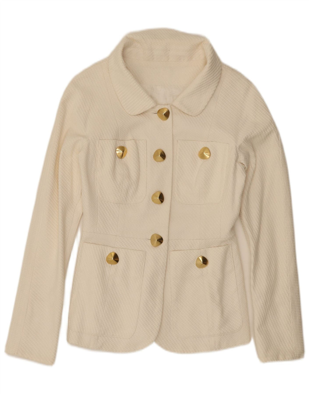 Jachetă Blazer Vintage pentru femei cu 4 nasturi UK 10 Small White