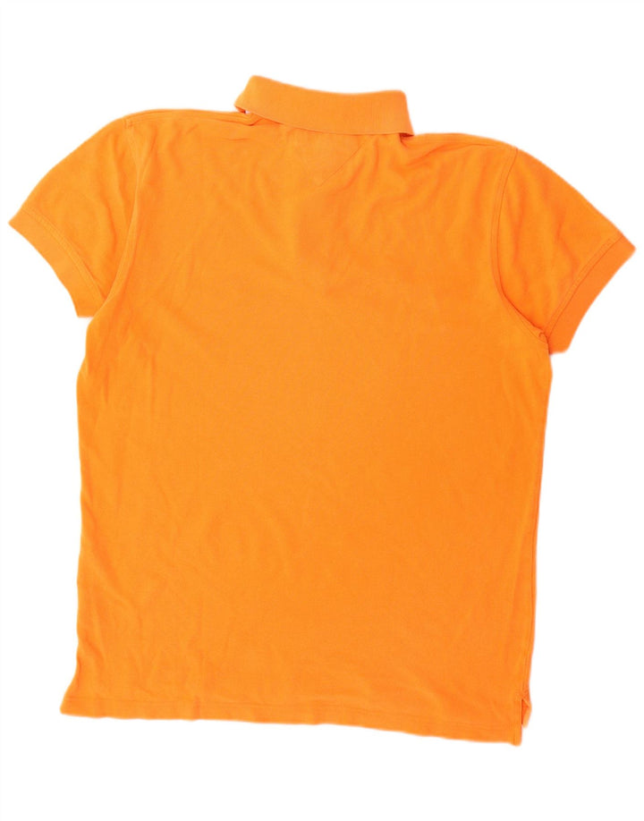Tommy Hilfiger Mens Polo Shirt Small Orange Cotton