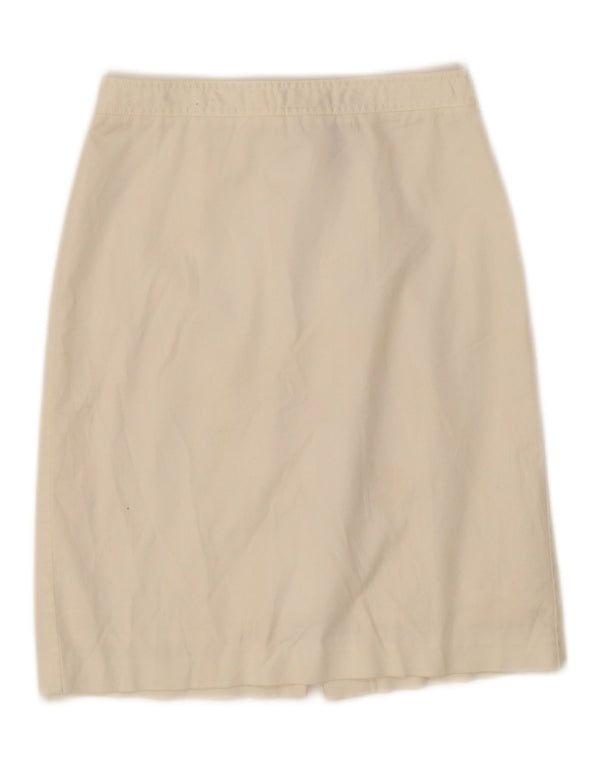 BCBGMAXAZRIA Womens Straight Skirt US 2 XS W26 Off White Cotton