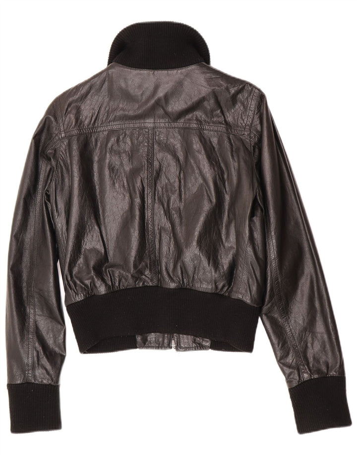 Vintage ženska kožna bomber jakna IT 44 srednje crna koža