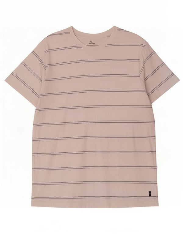 T-shirt da uomo Rip Curl vestibilità standard, top a righe bianche grandi