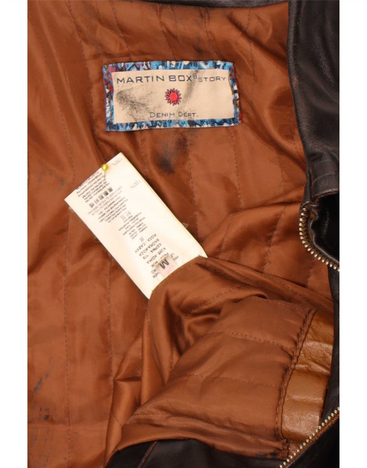 Vintage Womens Leather Jacket UK 14 Medium Brown