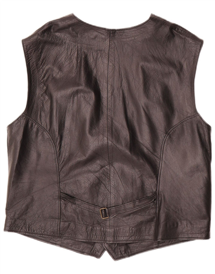Vintage Herren Lederweste Großes schwarzes Leder