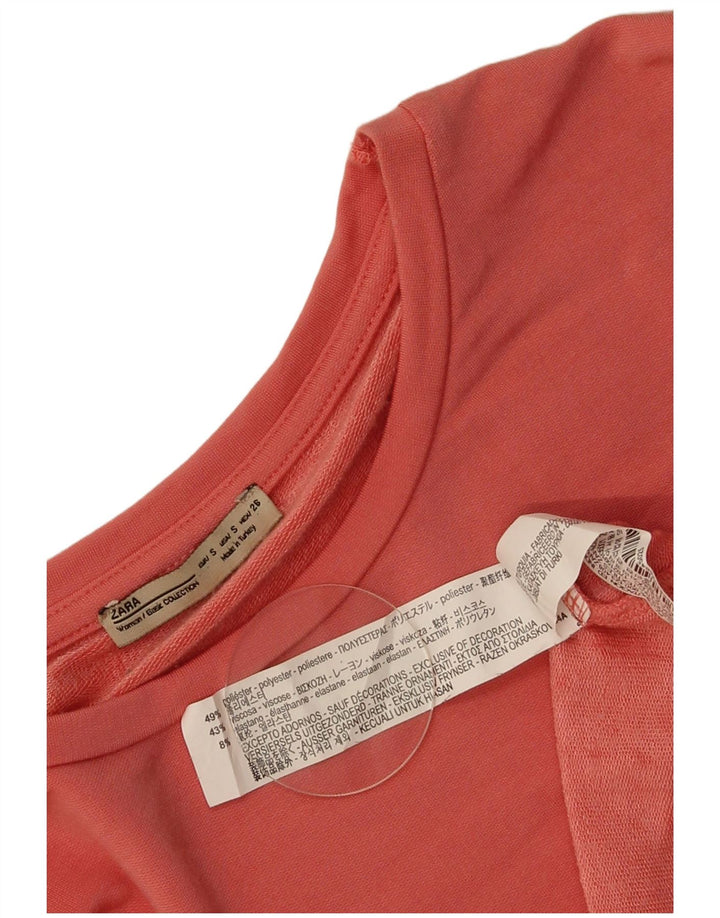 Top cu tunică pentru femei Zara UK 10 Small Pink Poliester