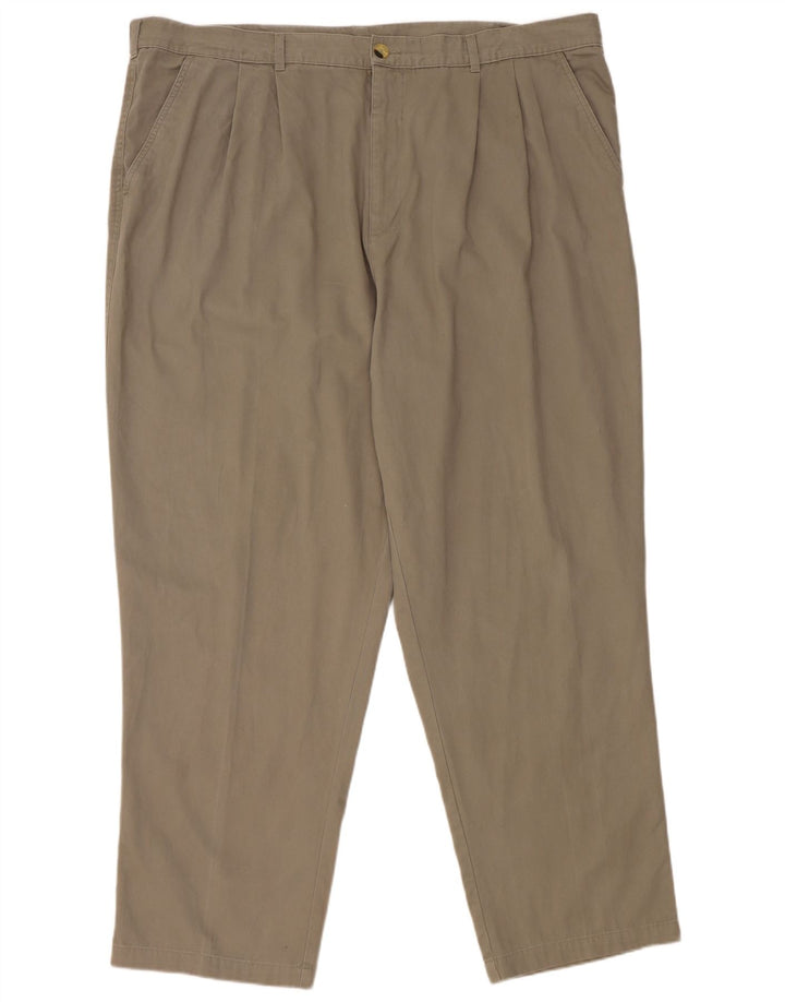 Essentials Mens Pegged Chino Trousers W46 L30 Grey Cotton