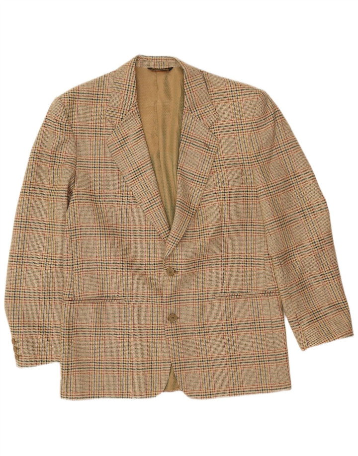 Vintage herre 2-knaps blazerjakke IT 52 XL Beige ternet uld