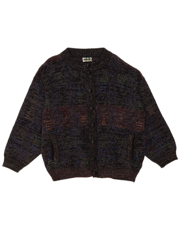 Vintage Mens Cardigan Sweater Large Navy Blue Flecked Wool