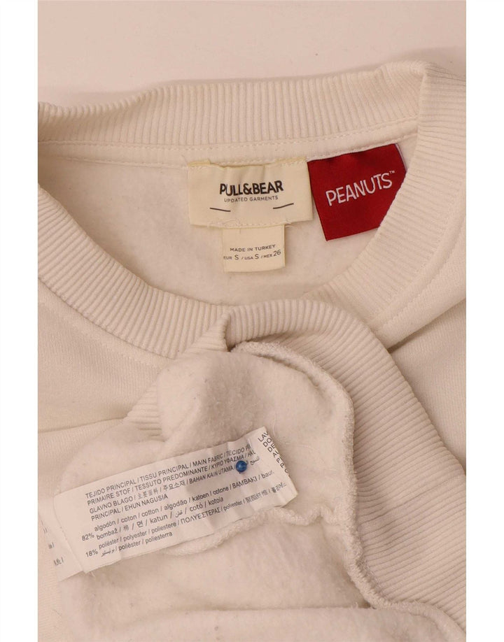 Pull & Bear Pull & Bear Pulover pentru femei Peanuts Graphic Pulover UK 10 Small White