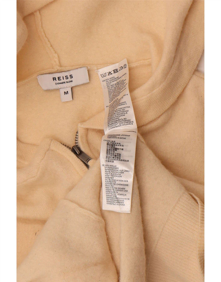 Reiss Womens Crop Cardigan Sweater UK 12 Medium Off White Wool