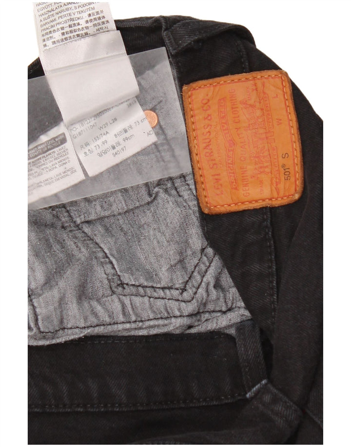 Levi's Mens 501 Straight Jeans W29 L28 Black Cotton