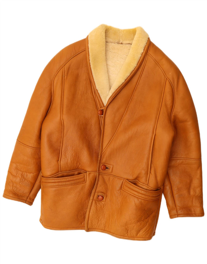 Винтажная мужская дубленка UK 42 XL Бежевая